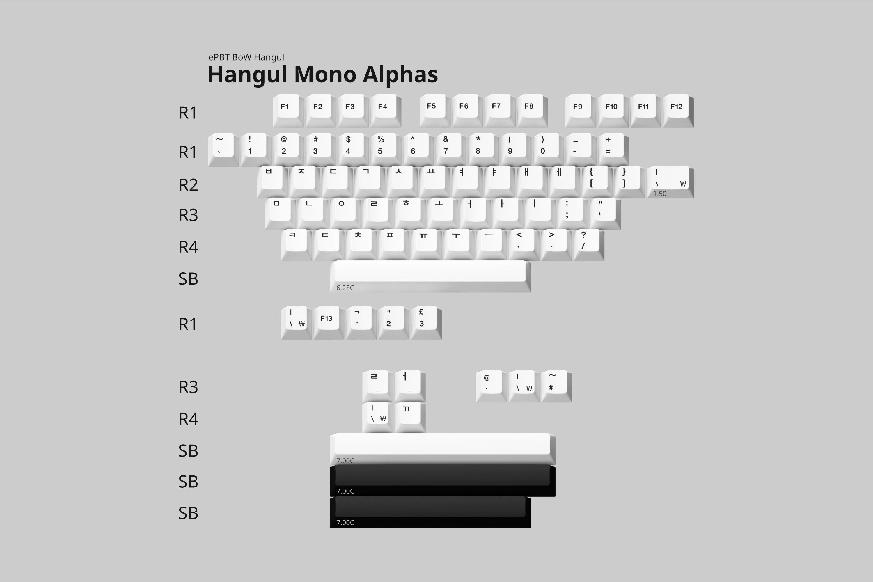 ePBT BoW Hangul Keycaps